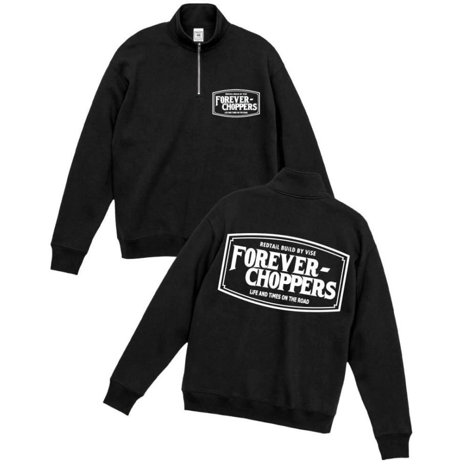 VISE レッドテイル ヘビーコットン タートルネック ハーフジップ スウェット トレーナー [FOREVER CHOPPERS] 墨黒 REDTAIL バイカー ハーレーダビッドソン_7