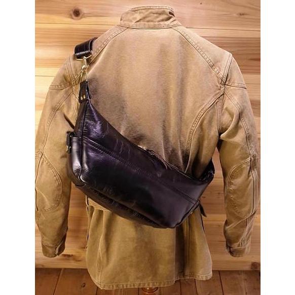 ◆最安値◆STANDARD LEATHERS ボディバック　茶芯 スタンダードレザー Standard Leathers 高級 オールレザー製 肉厚