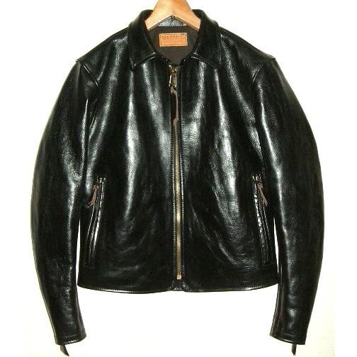 スタンダードレザー Standard Leathers 高級 カウハイド レザー製 襟付き シングル ライダース ジャケット 「Mサイズ」 (黒) 革ジャン レザージャケット バイク(65120円)