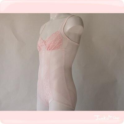 男性下着 ボディースーツ ピンク レース かわいい セクシー 男性用女性