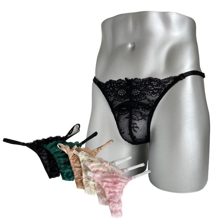 メンズ体型用ショーツ総レース 両Zスキャンティー Tバック セクシー