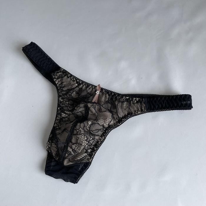 男性用スキャンティー Tバック ブラック レース 日本製 M L XL