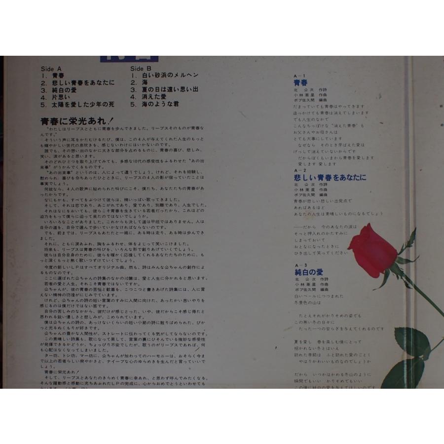 昭和レトロ ジャニーズ フォーリーブス 北公次ロマン詩集より 青春