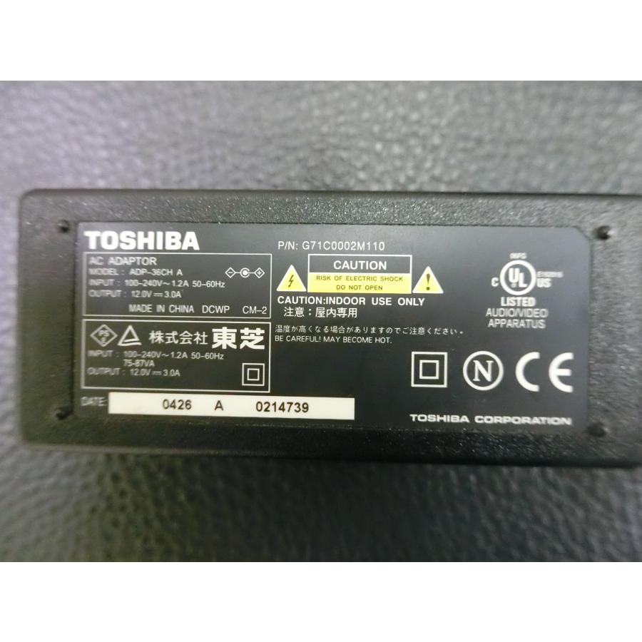 TOSHIBA パソコン PC ACアダプター 型式: ADP-36CH A 差込外径: 5mm 入力: 100-240V 1.2A 出力: 12.0V/3.0A コンセント: 2極 管理No.34522｜junkyardchikuwa｜03