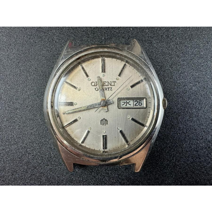 ORIENT ヴィンテージ オリエント 3針 デイデイト クォーツ シルバー  