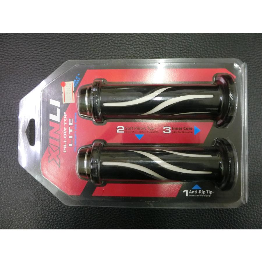 未使用 XINLI ハンドルグリップ ストリーム ホワイト 貫通 全長135mm