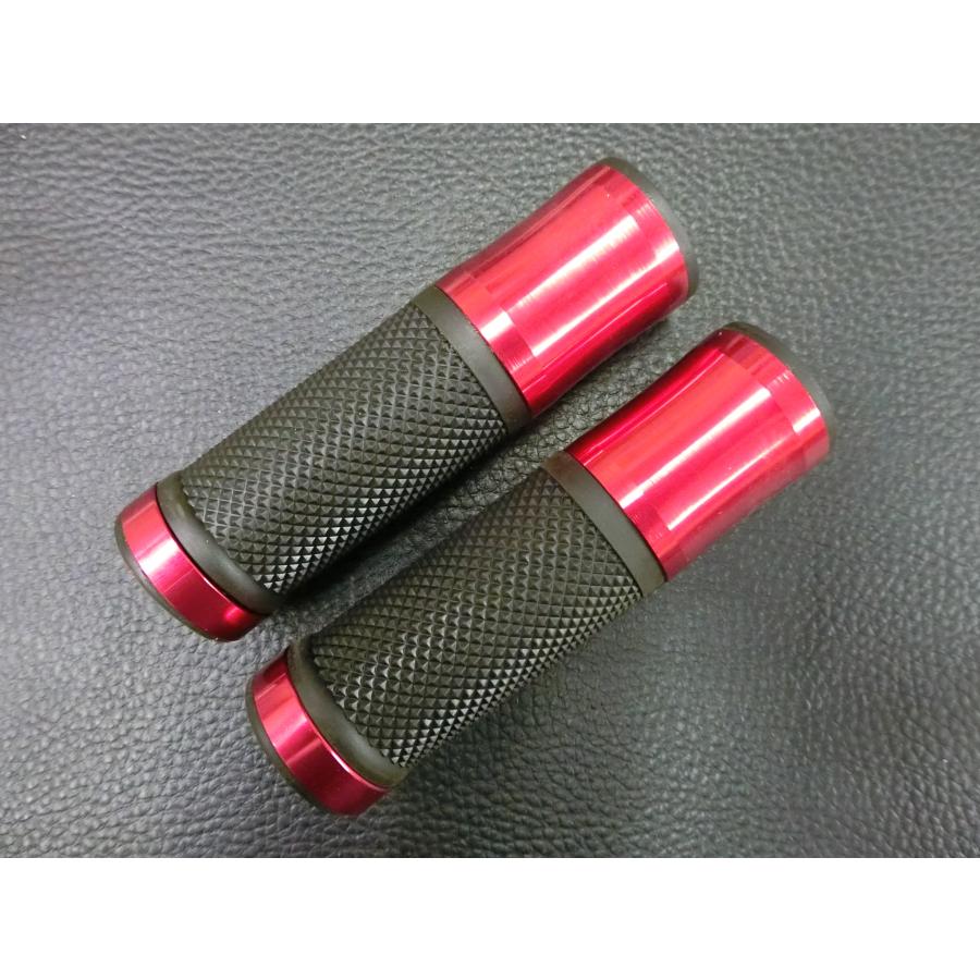 未使用 カスタムグリップ バーエンド無し 左右セット 貫通 赤 全長：約