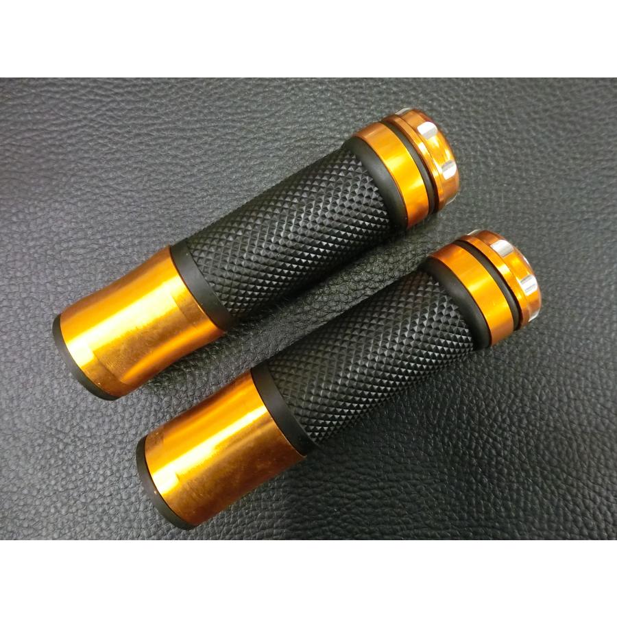 未使用 カスタムグリップ バーエンド付 左右セット 金 全長：約135mm