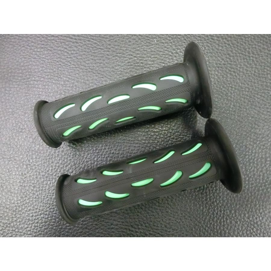 未使用 ショートタイプグリップ 非貫通 ブラック/グリーン 全長：115mm