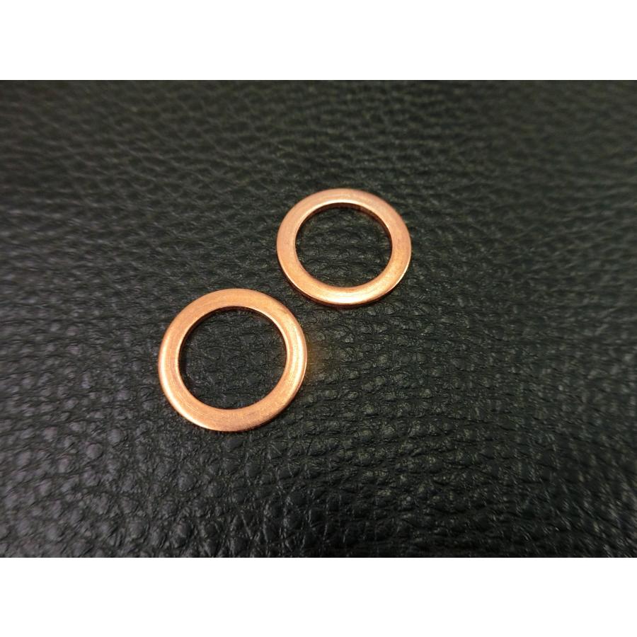 未使用 銅ワッシャー 外径: 22mm × 内径: 16mm 厚み: 1.5mm 2個入り