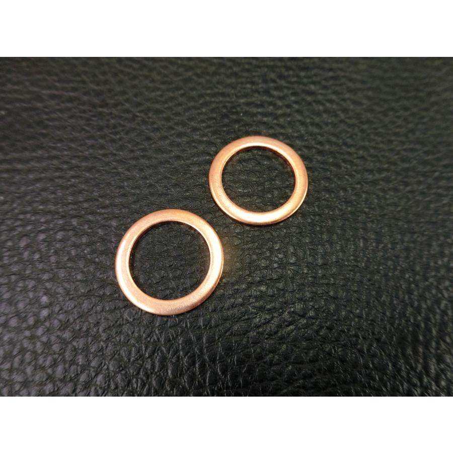 未使用 銅ワッシャー 外径: 24mm × 内径: 18mm 厚み: 1.5mm 2個入り