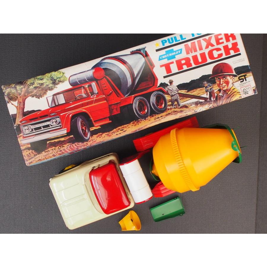 (株)アサヒ玩具アサヒイーグル シボレー CHEVROLET プルトイ ミキサートラック PULL TOY MIXER TRUCK C10 管理No.8129