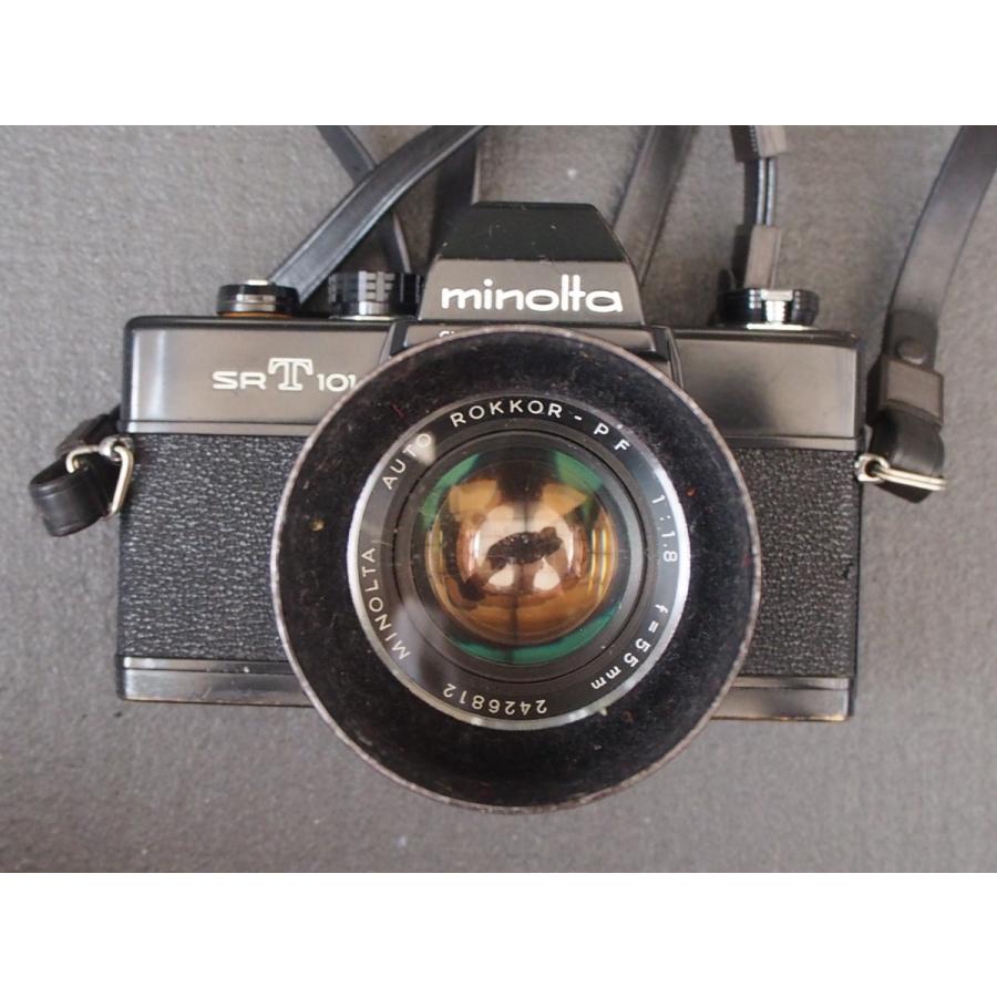 人気のブラックボディ レア物 名機 フィルムカメラ ミノルタ minolta SRT101 AUTO ROKKOR-PF 1:1.8 F=55mm 管理No.9119｜junkyardchikuwa｜04