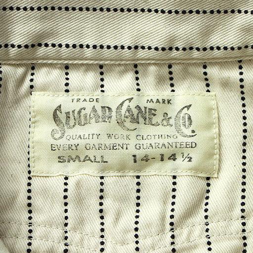 No.SC37275 SUGAR CANEシュガーケーンFICTION ROMANCE8.5oz. WHITE WABASH STRIPE WORK SHIRT｜junkyspecial｜04