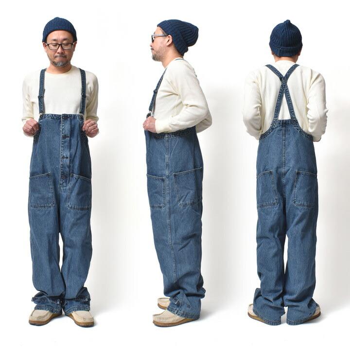 HOUSTON（ヒューストン） デニムオーバーオール デッキパンツ メンズ