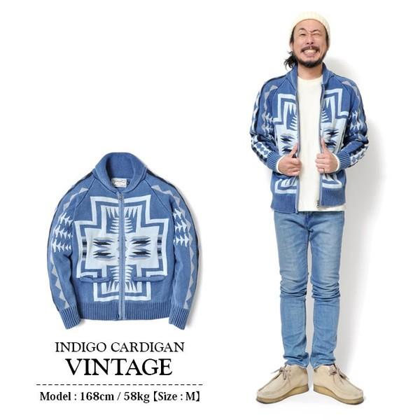 インディゴ カーディガン オルテガ ニット アメカジ 21315 | HOUSTON | 03