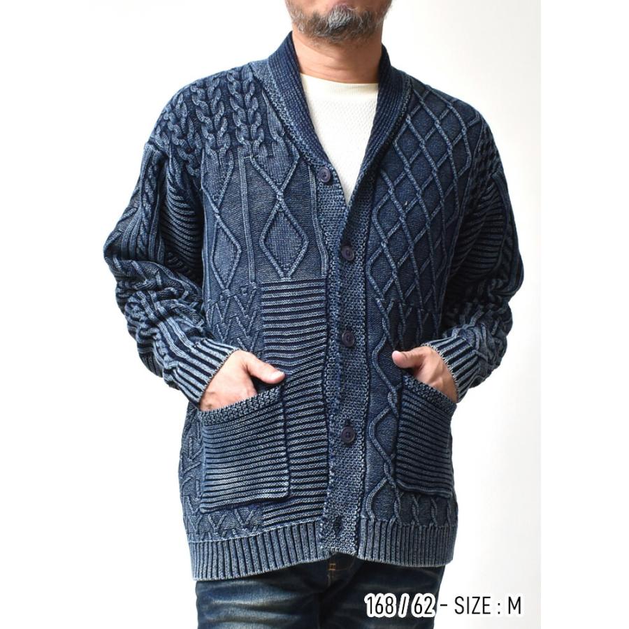 インディゴニットカーディガン メンズ アメカジ ブランド 春 秋冬 大きいサイズ | HOUSTON | 05