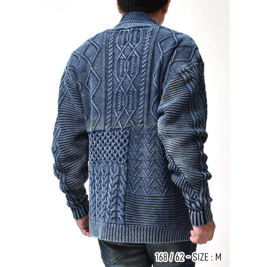 インディゴニットカーディガン メンズ アメカジ ブランド 春 秋冬 大きいサイズ | HOUSTON | 06