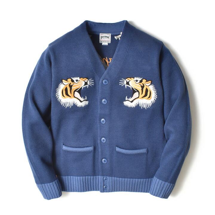 カーディガン メンズ 刺繍 和柄 日本地図 厚手 アメカジ 春 かっこいい おしゃれ | HOUSTON | 15