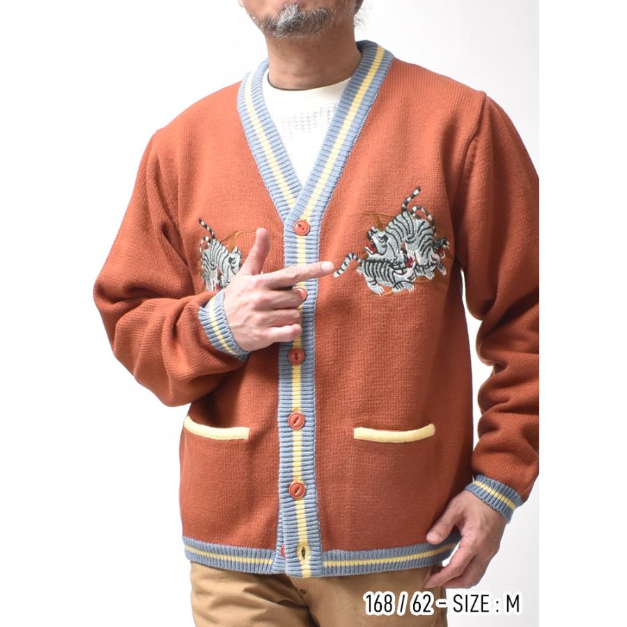 百虎 カーディガン メンズ 大きいサイズ 刺繍 春 秋冬 厚手 アメカジ 30代 40代 50代 60代 | HOUSTON | 06