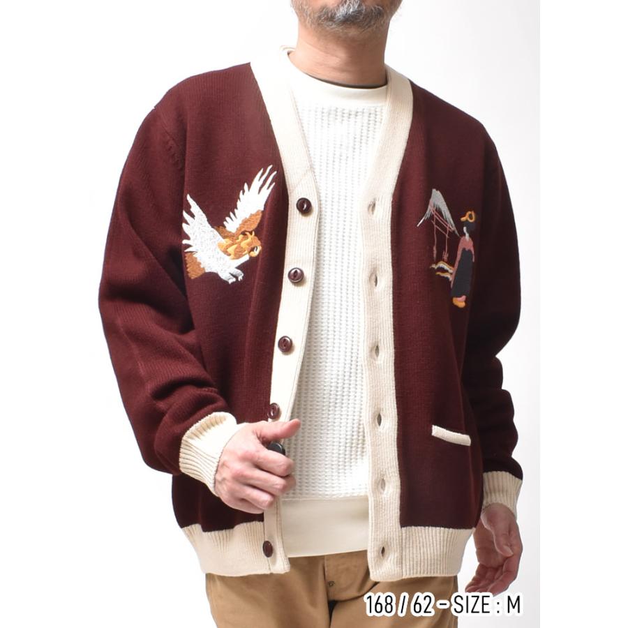 カーディガン メンズ 大きいサイズ スカジャン 和柄 刺繍 アメカジ 30代 40代 50代 60代 | HOUSTON | 09