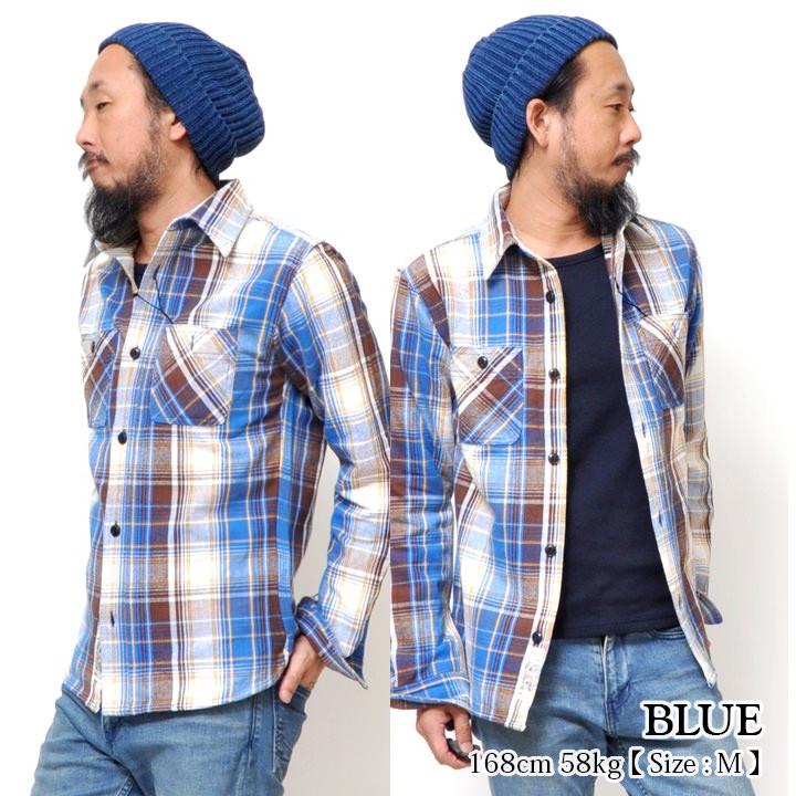 HOUSTON（ヒューストン） チェックネルシャツ メンズ 長袖 厚手