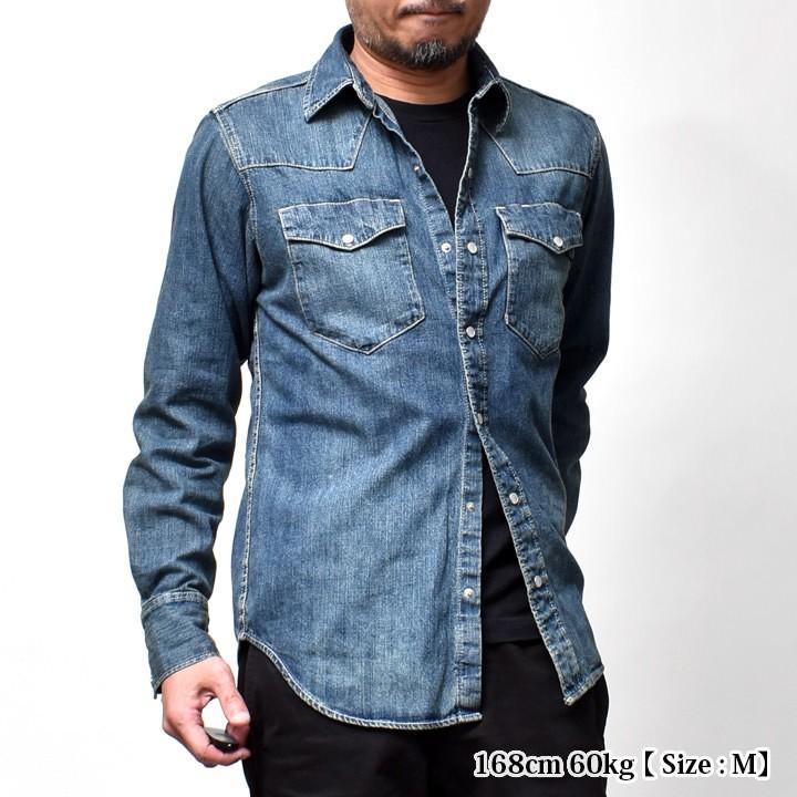 デニムシャツ メンズ 長袖 アメカジ 厚手 ウエスタンシャツ 大きいサイズ Sht Moat Garage モートガレージ 通販 Yahoo ショッピング