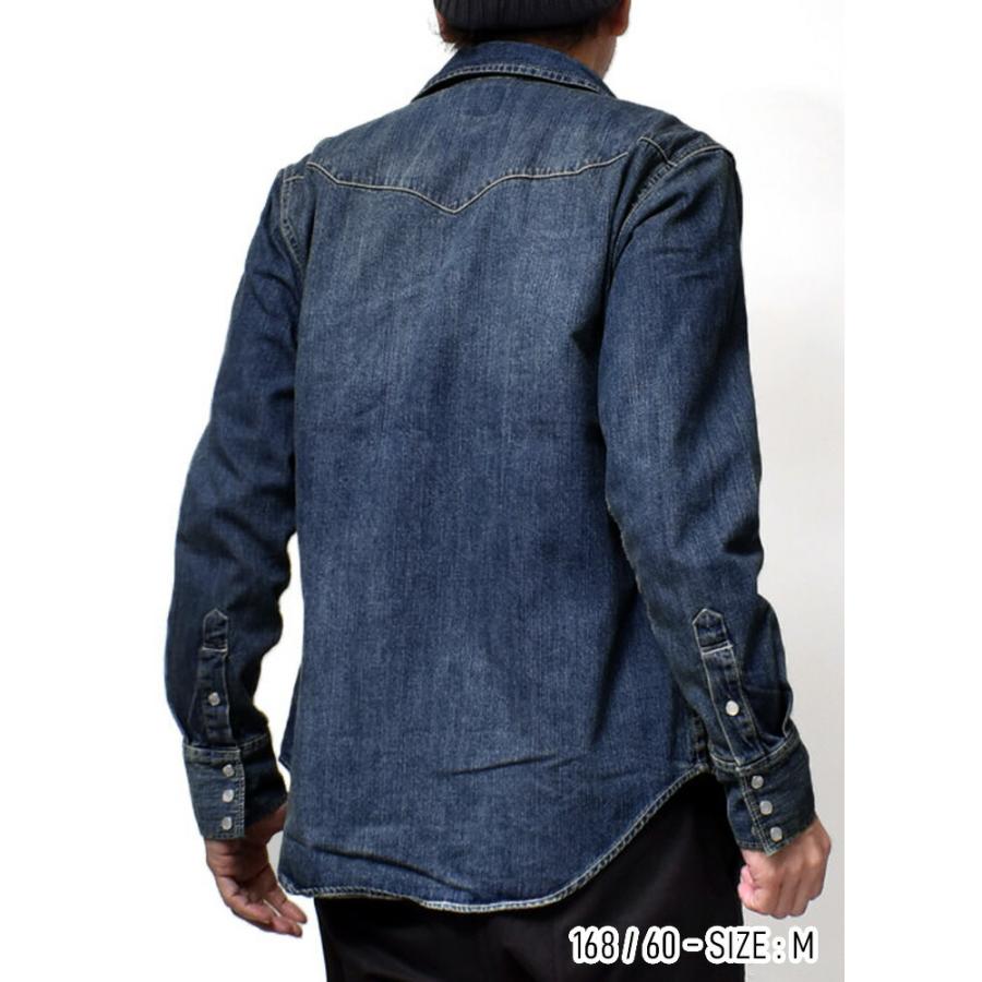 デニムシャツ メンズ 長袖 アメカジ 厚手 ウエスタンシャツ 春 秋冬 30