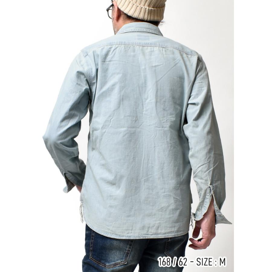 シャンブレー ワークシャツ メンズ 長袖 アメカジ ブランド 大きい