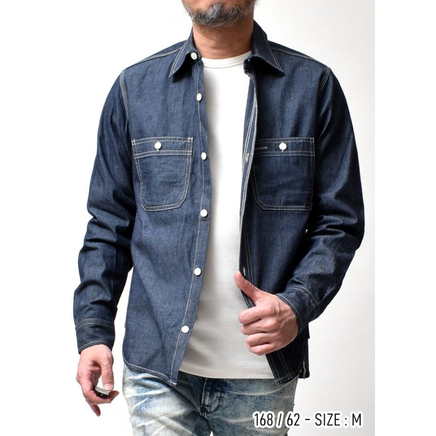 シャンブレー ワークシャツ メンズ 長袖 アメカジ ブランド 大きい