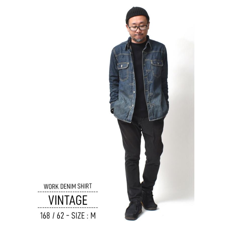 HOUSTON（ヒューストン） デニムシャツ メンズ 長袖 大きいサイズ