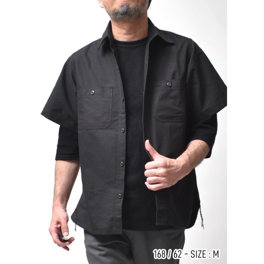 HOUSTON（ヒューストン） 半袖シャツ メンズ オックスフォード 厚手