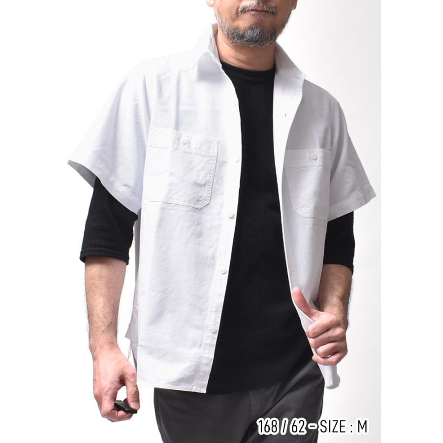 HOUSTON（ヒューストン） 半袖シャツ メンズ オックスフォード 厚手