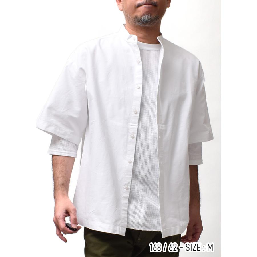 半袖シャツ メンズ 大きいサイズ バンドカラー オックスフォード 綿100