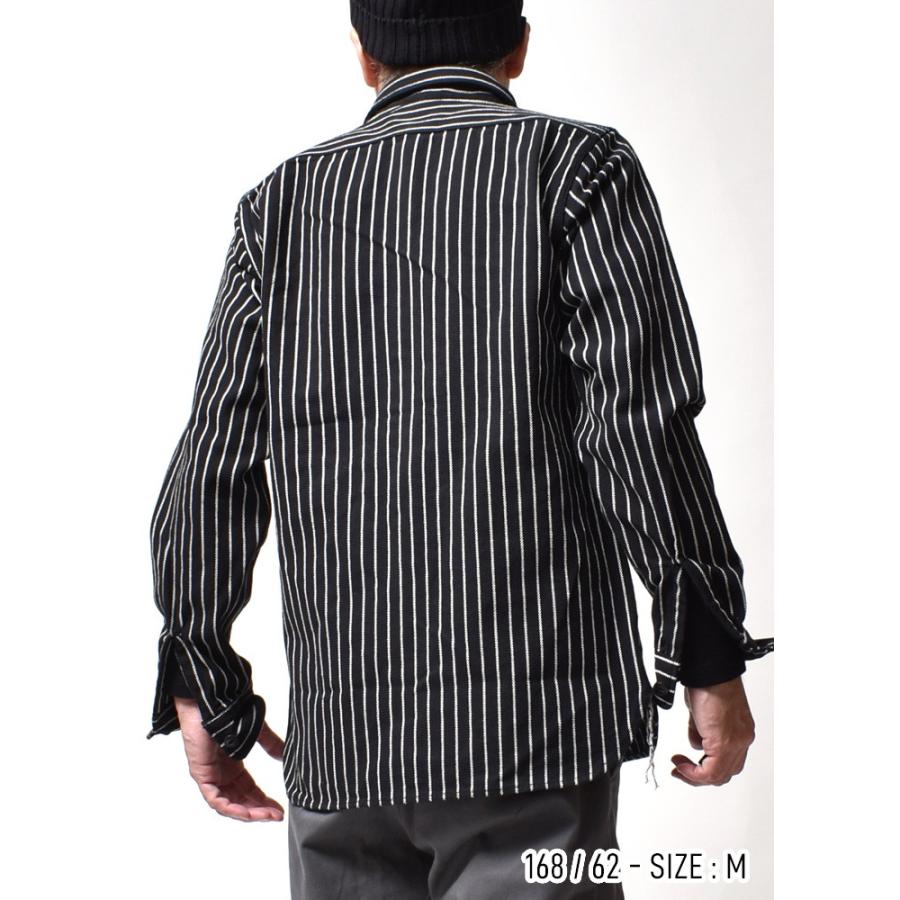 HOUSTON（ヒューストン） ストライプシャツ 長袖シャツ メンズ 厚手