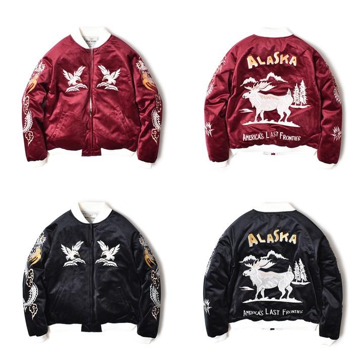 HOUSTON スカジャン 別珍 メンズ アウター ブルゾン アメカジ アラスカ