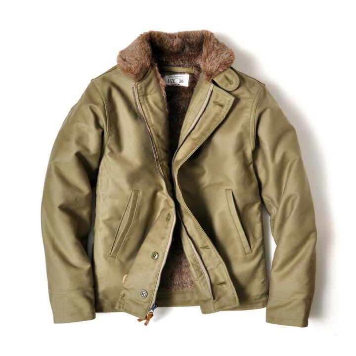 【新品未使用】ヒューストン N-1 デッキジャケット ヘビーピケ タン 44 HOUSTON 日本製ヘビーコットン Nー1 デッキジャケット 裏総