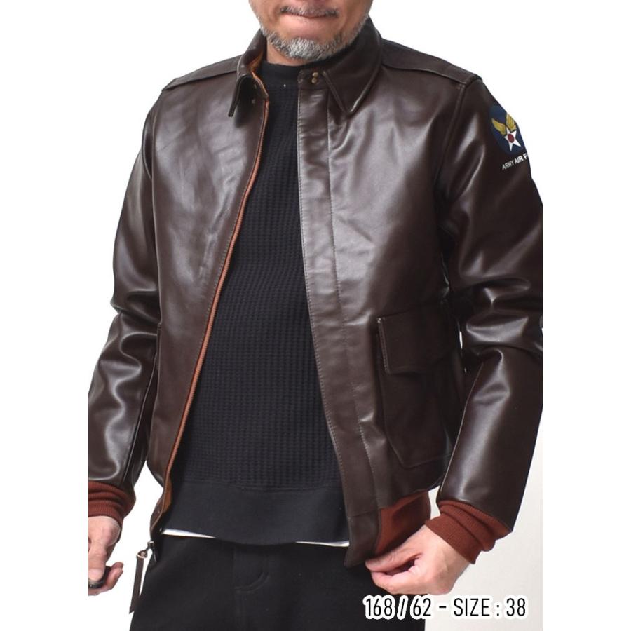 レザージャケット　A-2タイプ　ブラウンレザージャケット サイズ40 ブラウンレザーA-2ジャケット 40 a2 革ジャン メンズレザージャケット