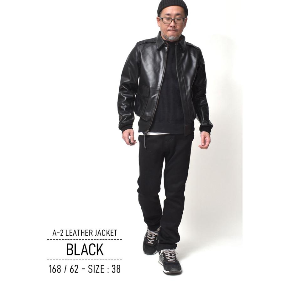 A-2 レザージャケット サイズ40 黒 A-2 レザージャケット メンズ 本革 馬革 革ジャン アウター フライト