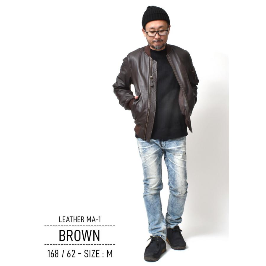 HOUSTON（ヒューストン） レザー MA-1 ジャケット ミリタリー