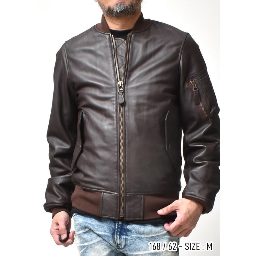 HOUSTON（ヒューストン） レザー MA-1 ジャケット ミリタリー