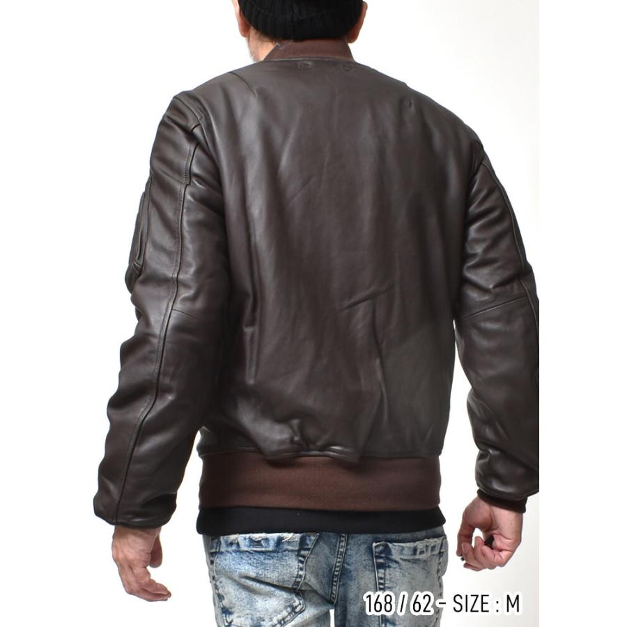 ✨極美品✨ヒューストン❣️MA-1　ライダースジャケット　M　羊革　バイクウェア HOUSTON（ヒューストン） レザー MA-1 ジャケット ミリタリー