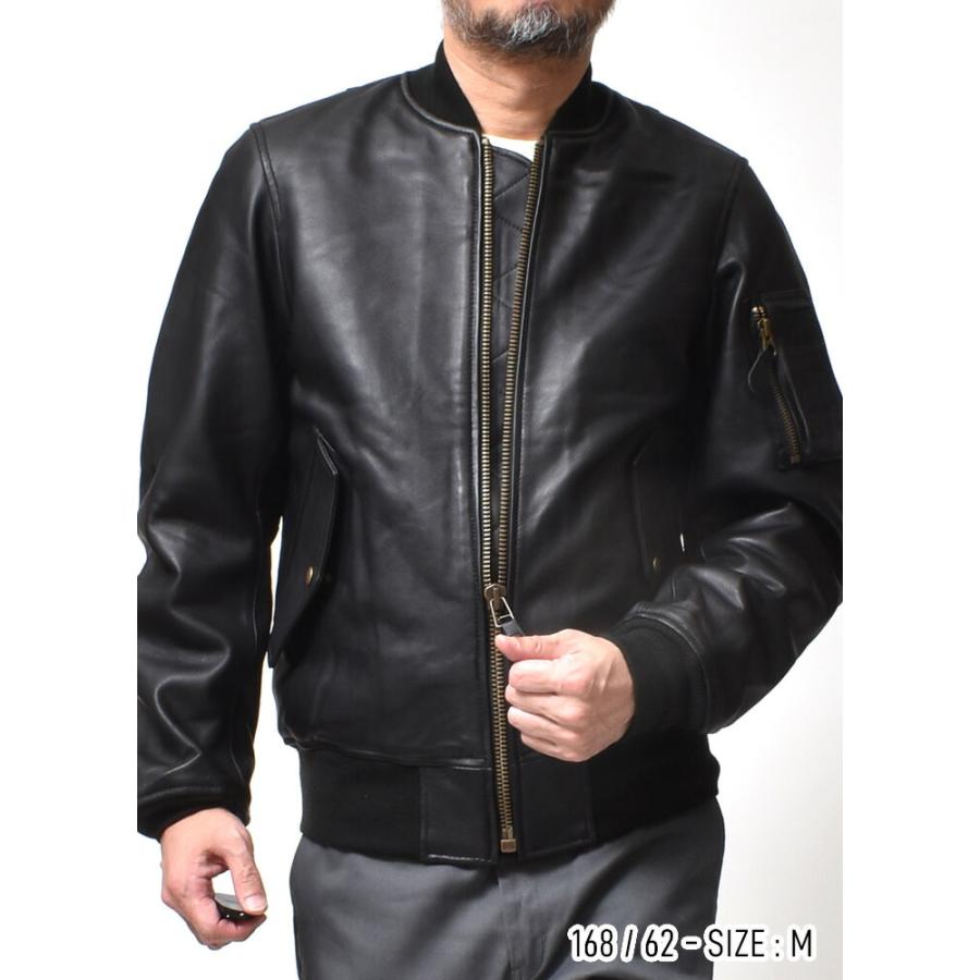 HOUSTON レザー MA-1 ジャケット ミリタリージャケット アメカジ 秋冬  