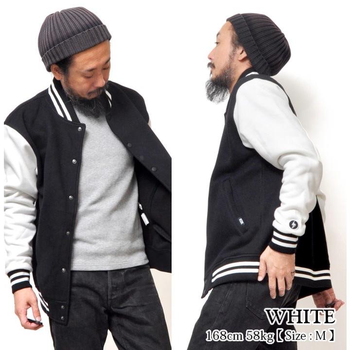 スタジャン メンズ 秋冬 コットン100% ブラック ホワイト : Moat