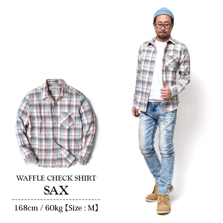 ワッフル チェックシャツ メンズ 長袖 アメカジ おしゃれ かっこいい Mg 079 Sht Moat Garage モートガレージ 通販 Yahoo ショッピング