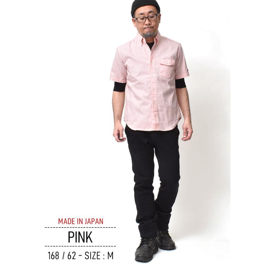 半袖 シャツ メンズ ボタンダウン オックス 日本製 厚手 綿100% 春 夏