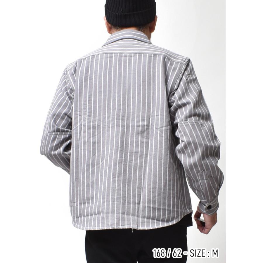 ストライプ シャツ メンズ 長袖 厚手 大きいサイズ ワークシャツ 秋冬