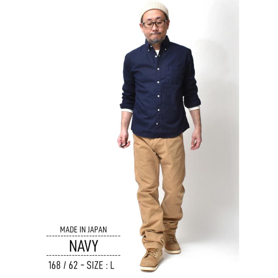 ボタンダウン オックスフォードシャツ メンズ 長袖 着丈 短め 日本製