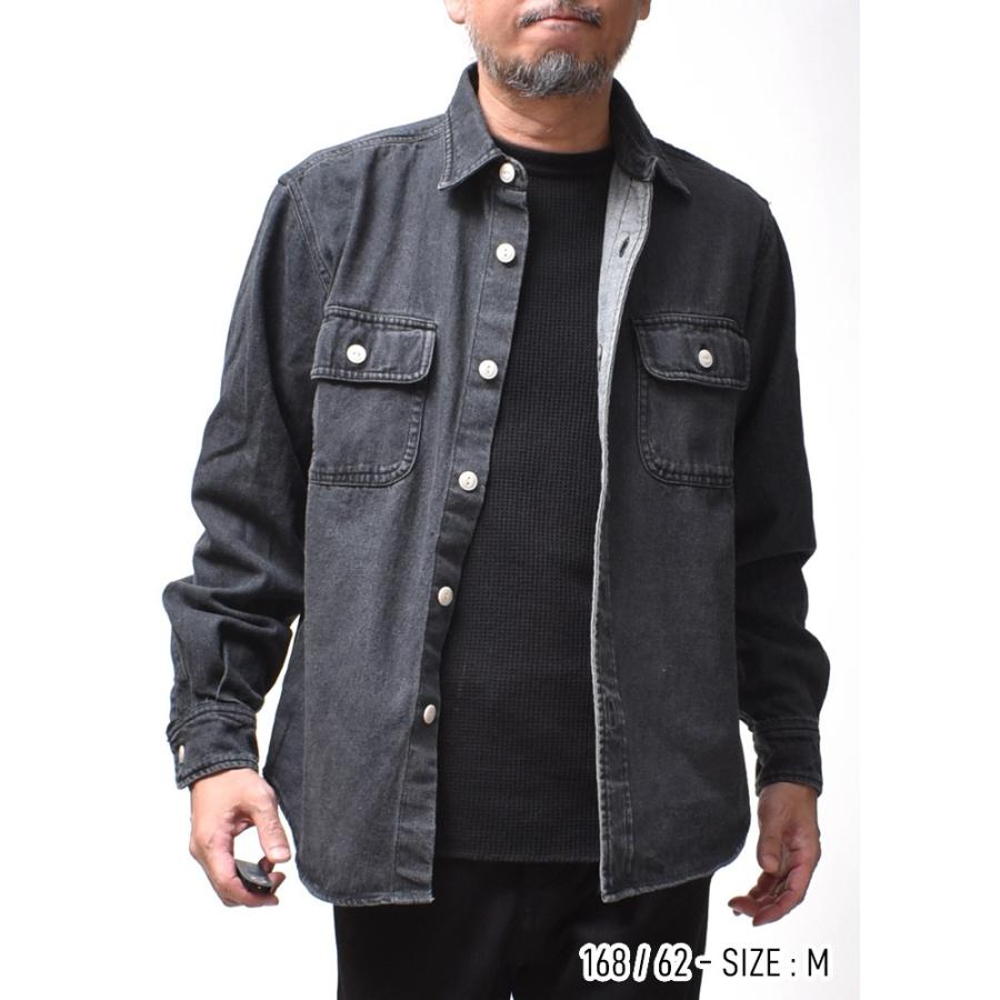 デニムシャツ メンズ 長袖 厚手 春 秋 アメカジ ブランド 30代 40代 50
