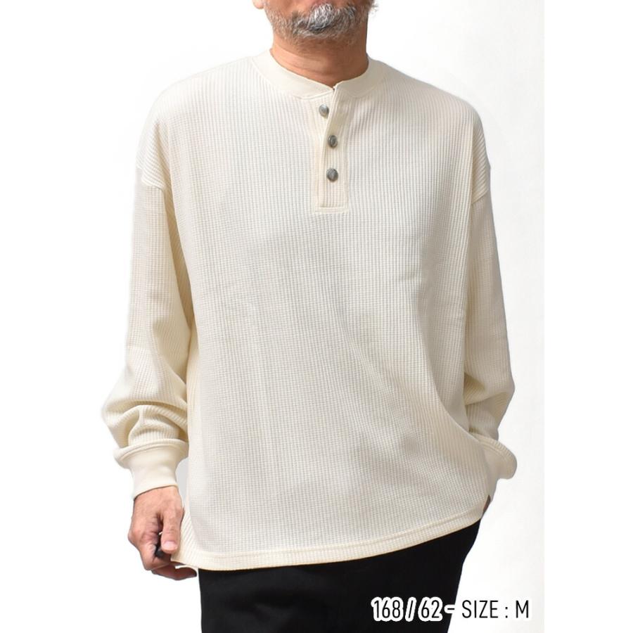 大きいサイズ ヘンリーネック サーマル メンズ カットソー 長袖 ビッグ
